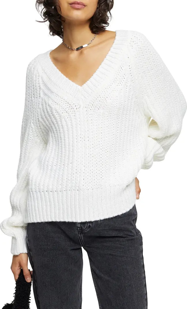TOPSHOP Slouchy V-Neck Sweater | Nordstromrack | Nordstrom Rack