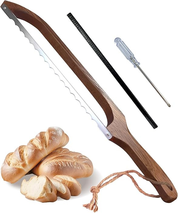 Sourdough Bread Knife for Slicing, Wooden Bread Slicer Bow Saw Cutter for Homemade Easy Cutting,S... | Amazon (US)