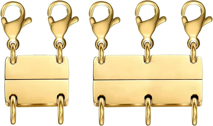 OHINGLT Multi Necklace Layering Clasp, Gold Necklace Separator for Layering, Strong Magnetic Clas... | Amazon (US)
