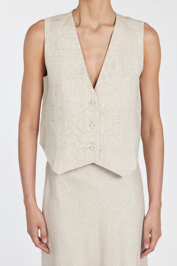 BANKS NATURAL LINEN VEST | DISSH