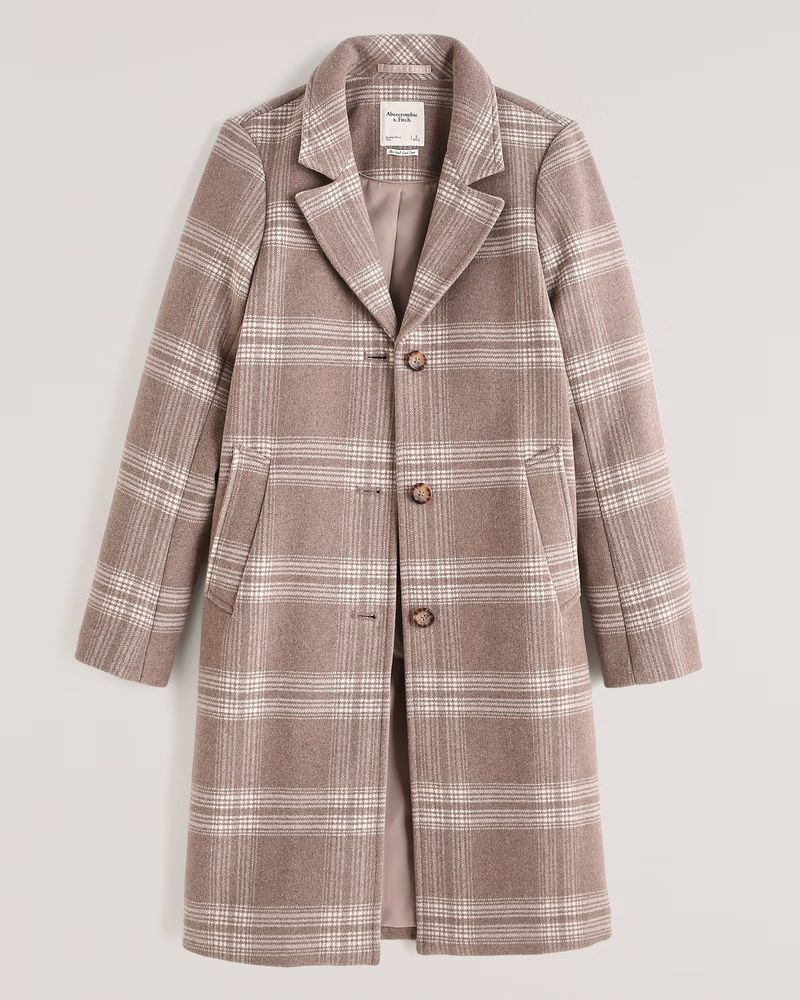 Women's Wool-Blend Dad Coat | Women's Coats & Jackets | Abercrombie.com | Abercrombie & Fitch (US)