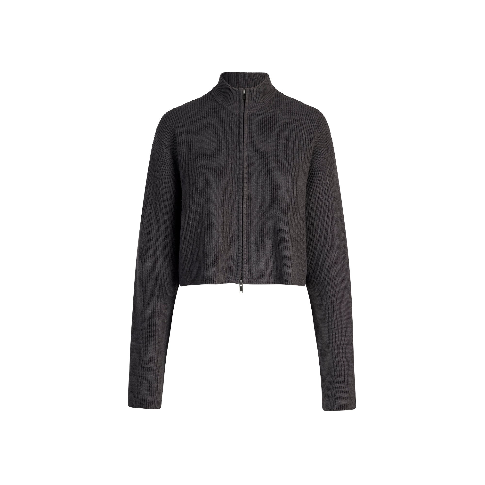 SWEATER KNITS RIBBED MOCK NECK ZIP UP | ASH | SKIMS | SKIMS (US)