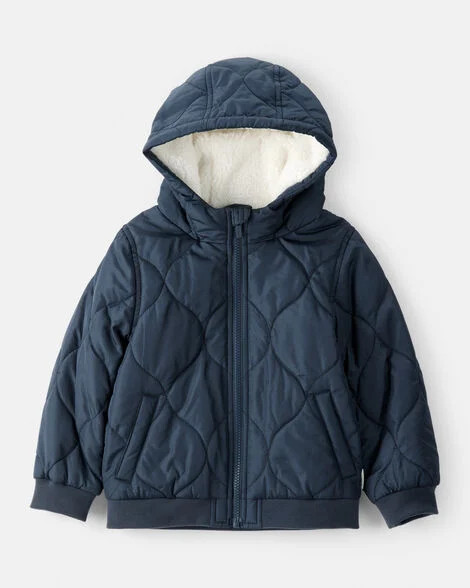 Toddler Boy Long-Sleeve Midweight Quilted Bomber Jacket - Navy | Carter's Inc