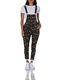 COVER GIRL Women's Denim Bib Strap Button Skinny Fit, Camo Overall, 11 | Amazon (US)