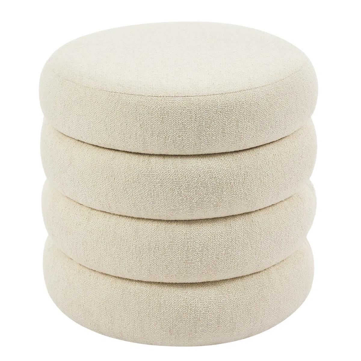 Leiani 20.1" Wide Boulce/Velvet/Linen Upholstered Round Storage Ottoman | Wayfair North America