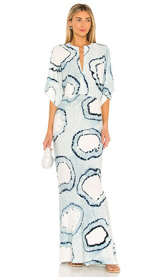 Obie Gown in Blue Tie Dye | Revolve Clothing (Global)