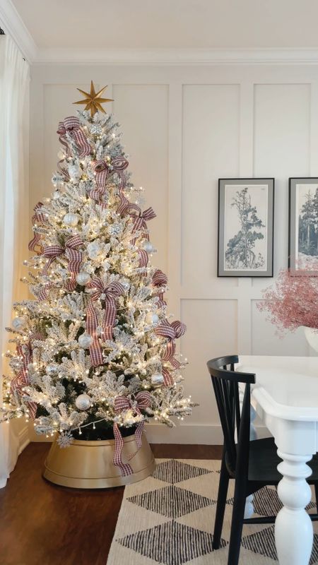 Artificial christmas tree with twinkle lights, led christmas tree, flocked christmas tree, artificial flocked tree, cozy christmas dining room decor

#LTKHoliday #LTKSeasonal #LTKhome