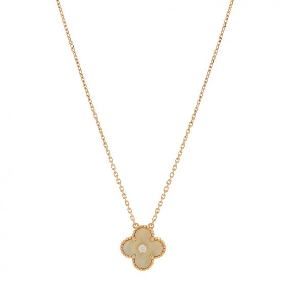 VAN CLEEF & ARPELS

18K Yellow Gold Diamond Yellow Mother of Pearl Vintage Alhambra Pendant Neckl... | Fashionphile