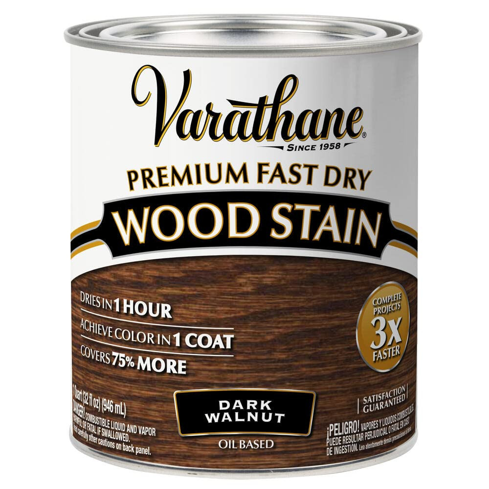 Varathane 262006 Premium Fast Dry Wood Stain, Quart, Dark Walnut | Amazon (US)