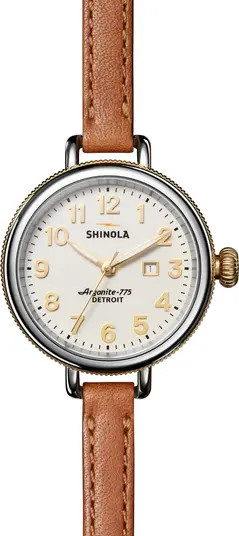 Shinola Birdy Leather Strap Watch, 34mm | Nordstrom | Nordstrom