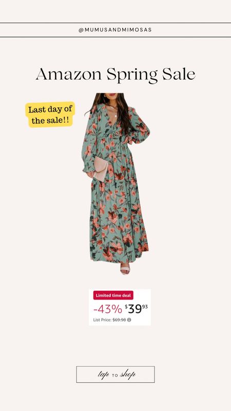 Amazon, big spring sale last day spring and summer dresses floral dresses maxi dresses long sleeve dresses

#LTKsalealert #LTKfindsunder50 #LTKfindsunder100