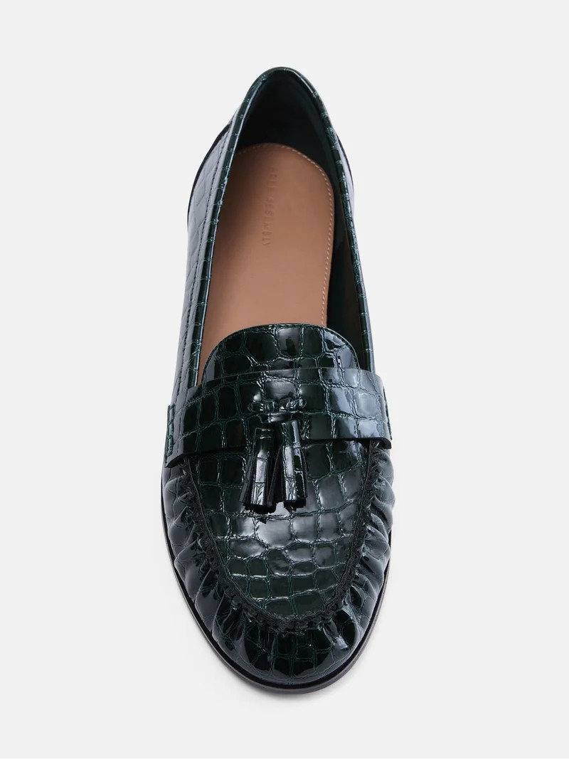 Free Assembly Women's Faux Leather Croco Tassel Loafers | Walmart (US)