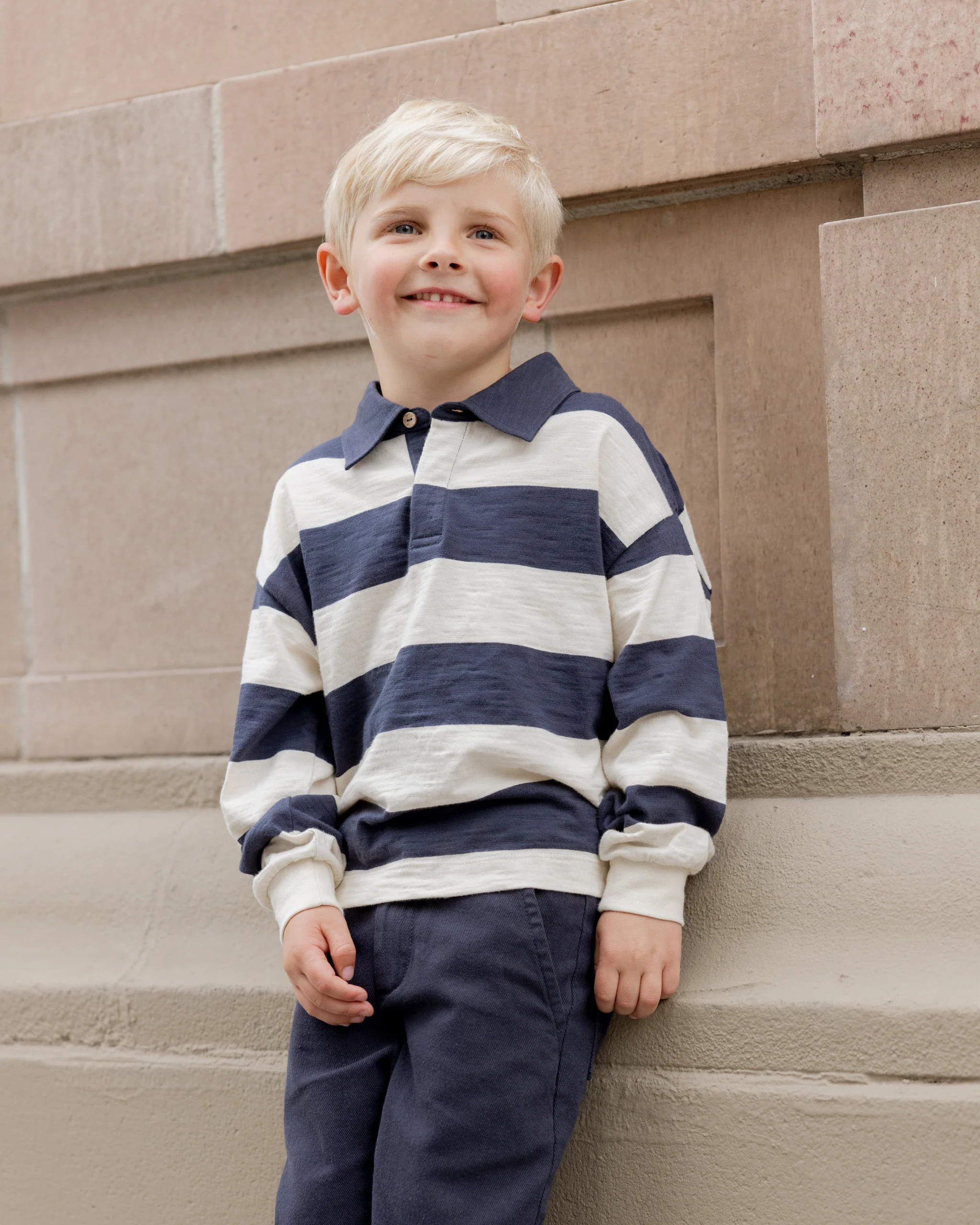 Rugby Polo || Navy Stripe | Rylee + Cru