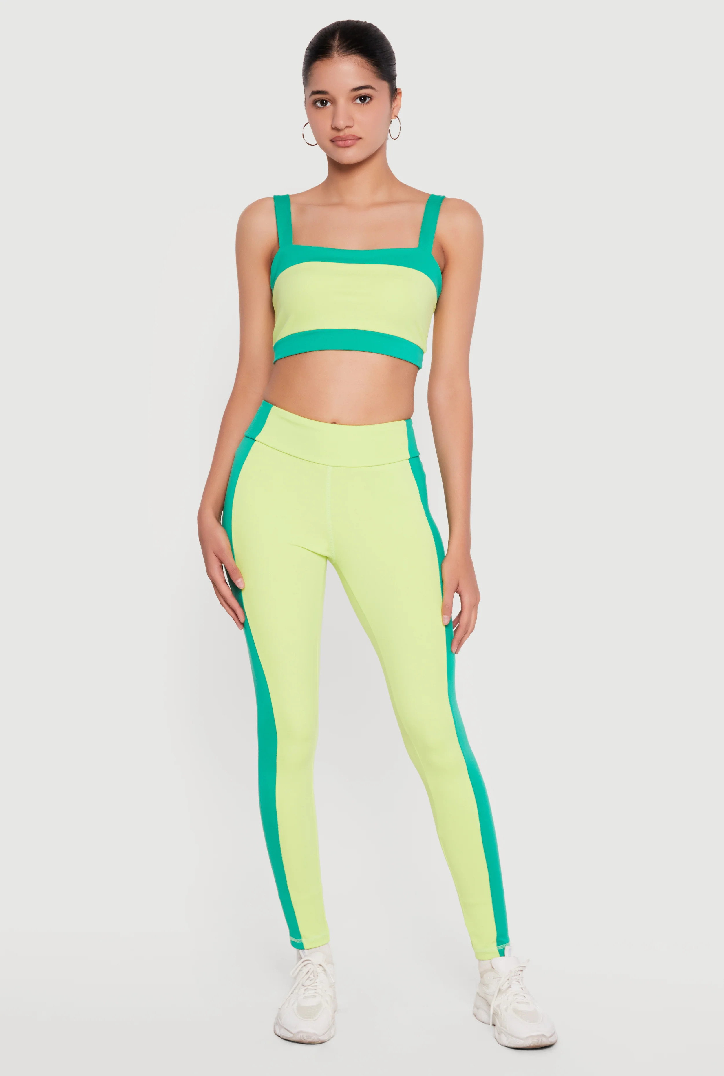 High Waisted Contrast Trim Leggings | Rainbow Shops