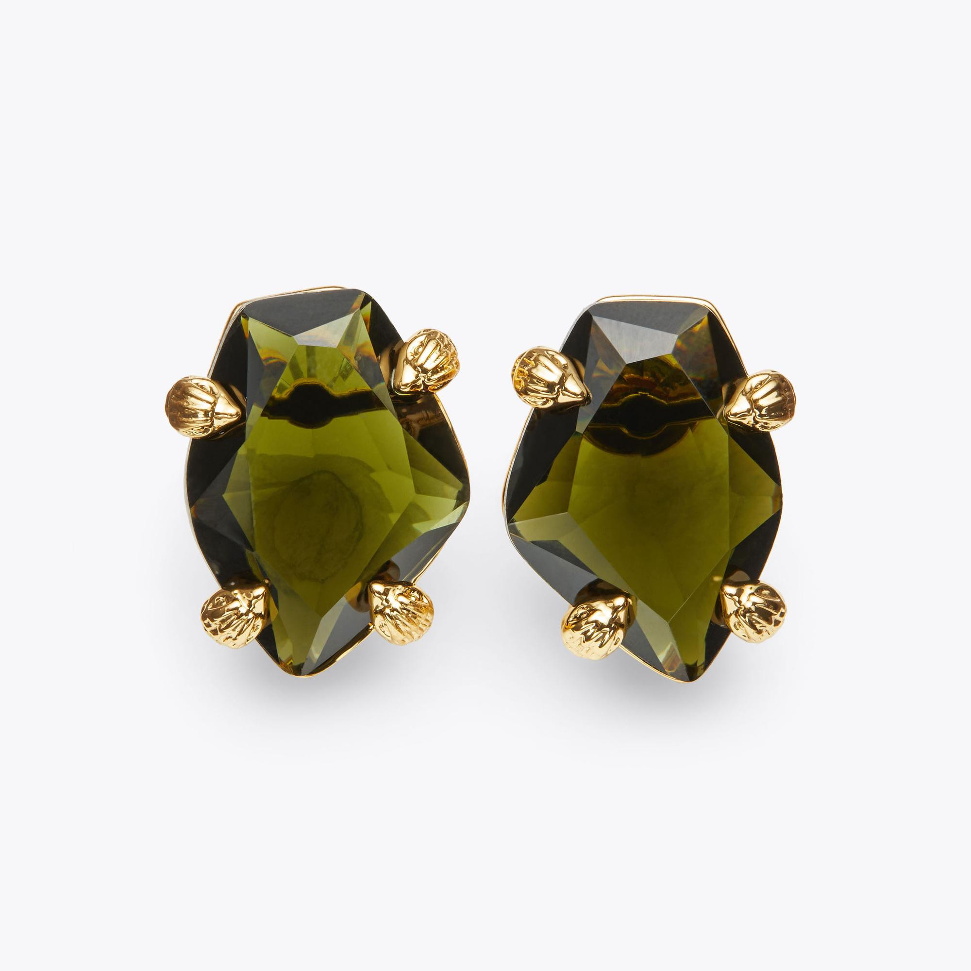 REGENT STUDS Green Crystal Earrings by KURT GEIGER LONDON | Kurt Geiger UK