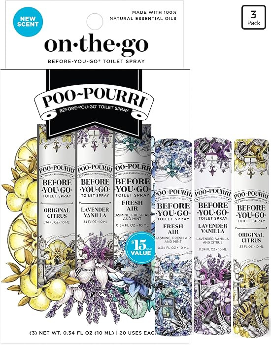 Poo-Pourri Before-You-Go Toilet Spray, In A Pinch Variety 10 Ml, 3 Pack | Amazon (US)
