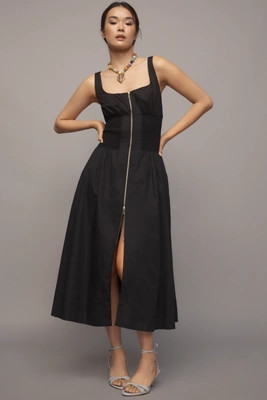 The Tommie Smocked Front-Zip Shirt Dress: Sleeveless Scoop-Neck Edition | Anthropologie (US)