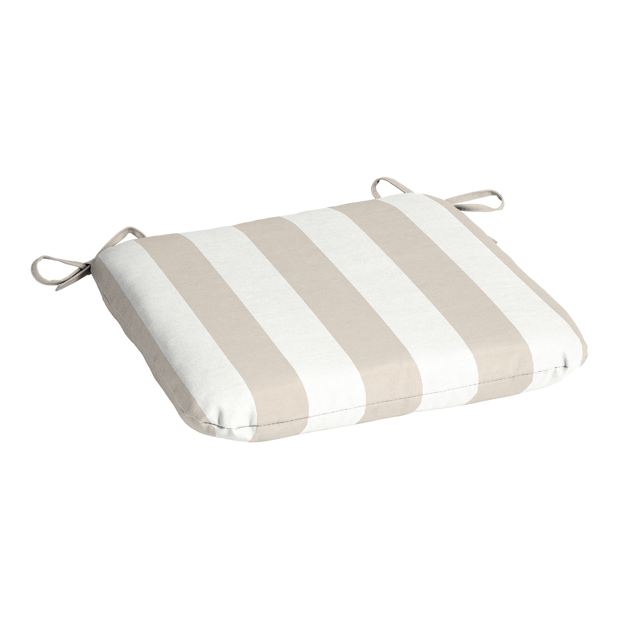 Mainstays 15.5"D x 17"W Tan Cabana Stripe Rectangle Outdoor Seat Pad (1 Pack) - Walmart.com | Walmart (US)