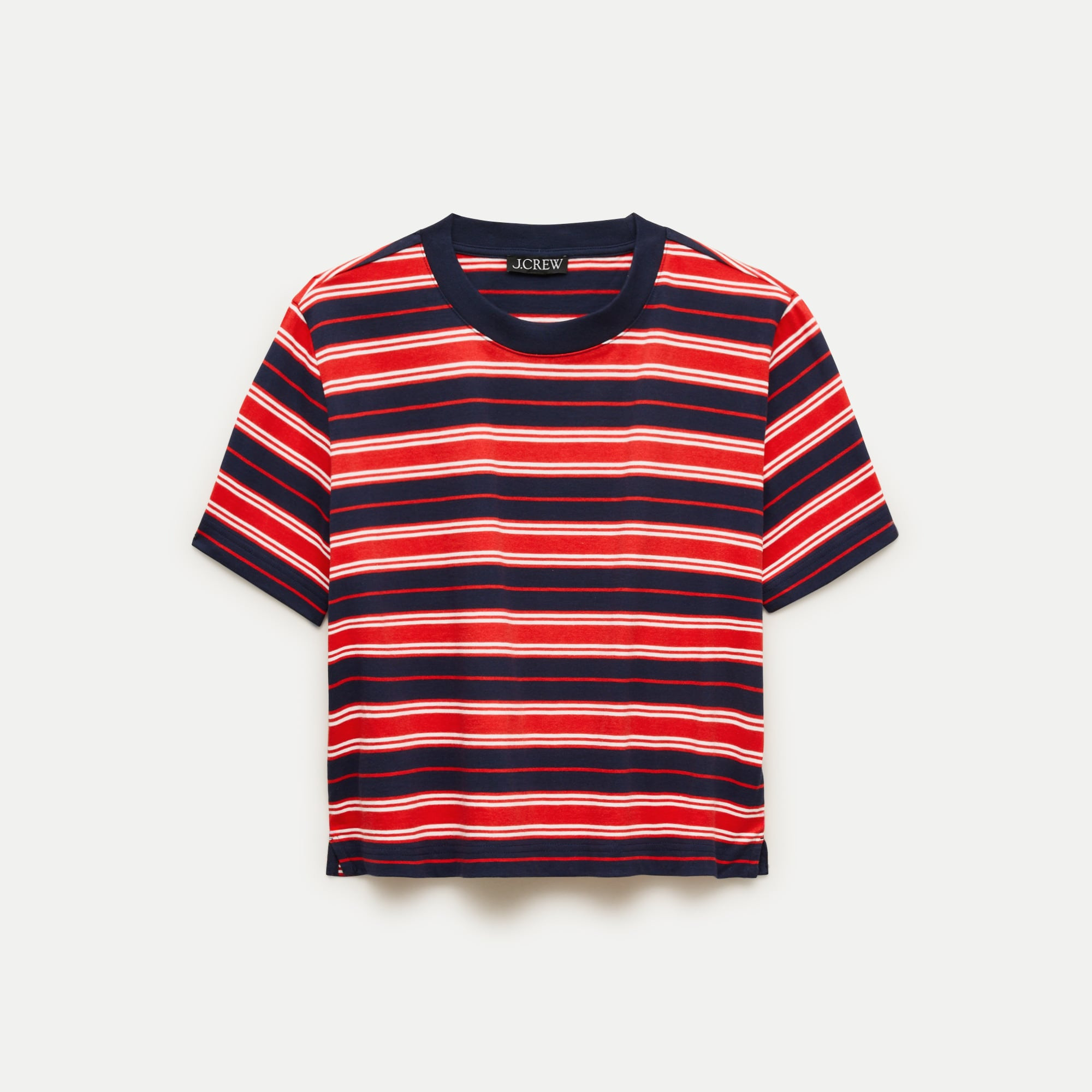Boyfriend jersey relaxed cropped T-shirt in stripe | J. Crew US