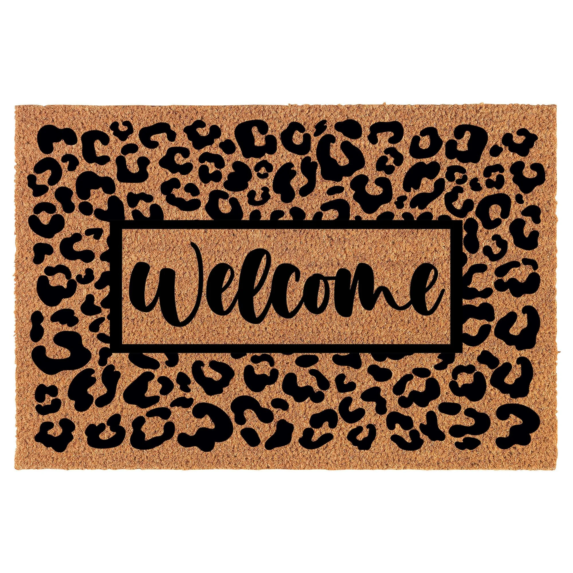 Welcome Doormat Coco Coir Door Mat Gift Welcome Leopard Print (24" x 16") | Walmart (US)