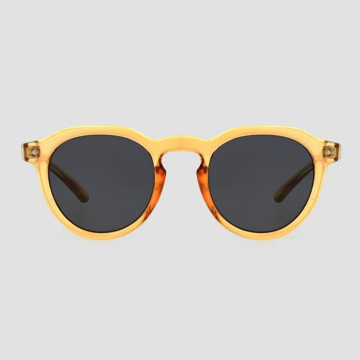 Women's Narrow Geo Round Sunglasses - Universal Thread™ Yellow | Target