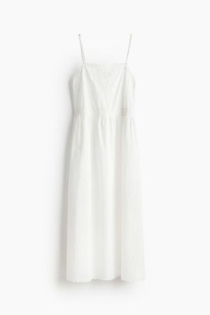 Lace-inset Cotton Dress - Cream - Ladies | H&M US | H&M (US + CA)