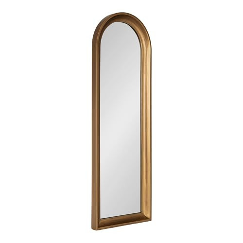 Kate and Laurel Hatherleigh Modern Slim Arched Panel Wall Mirror, 12 x 36, Gold, Transitional Narrow Wooden Arch Mirror for Use as Versatile Bedroom or Entryway Wall Decor | Amazon (US)