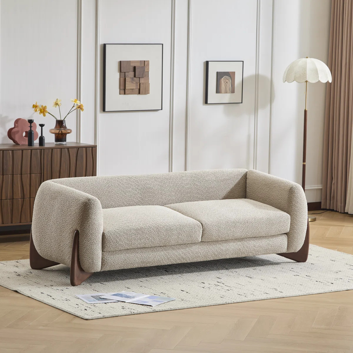 Ivy Bronx Rhudine Boucle Upholstered Sofa & Reviews | Wayfair | Wayfair North America