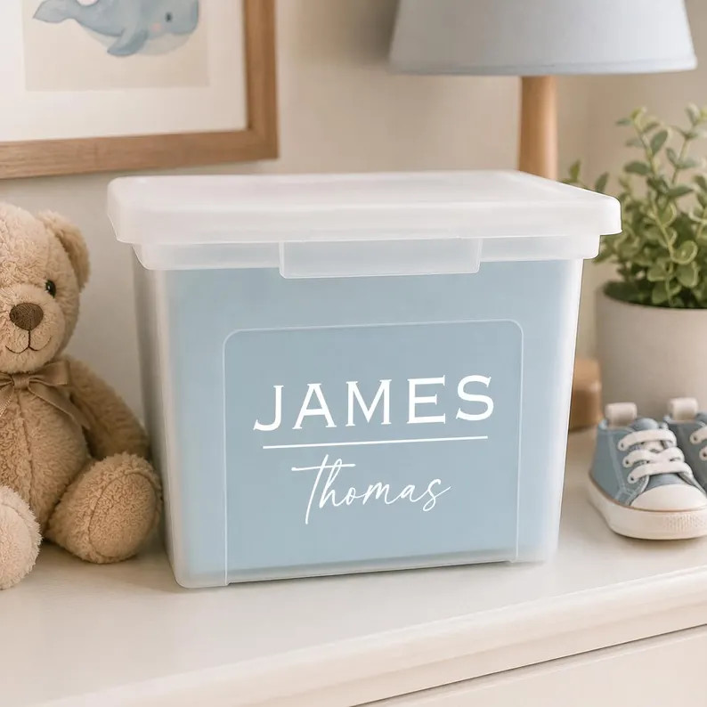 Personalized Kids Memory Box | School Memory Box with 25 Custom File Folders | Baby Keepsake Box ... | Etsy (Global)