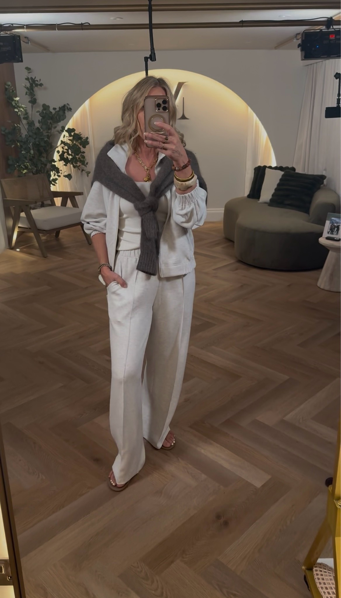 Menopausal + travelling? This is the outfit formula I swear by! 
A couple of hours in the car + a husband who LOVES the aircon means layers are essential! 😂 
A comfy jogger set, a zip up jacket you can shape to your body, and a jumper over the shoulders gives you plenty of options when your temperature inevitably changes. 
The key? Versatile layering pieces you can mix, match, add and remove as you need.

#LTKuk #LTKstyletip #LTKover50style