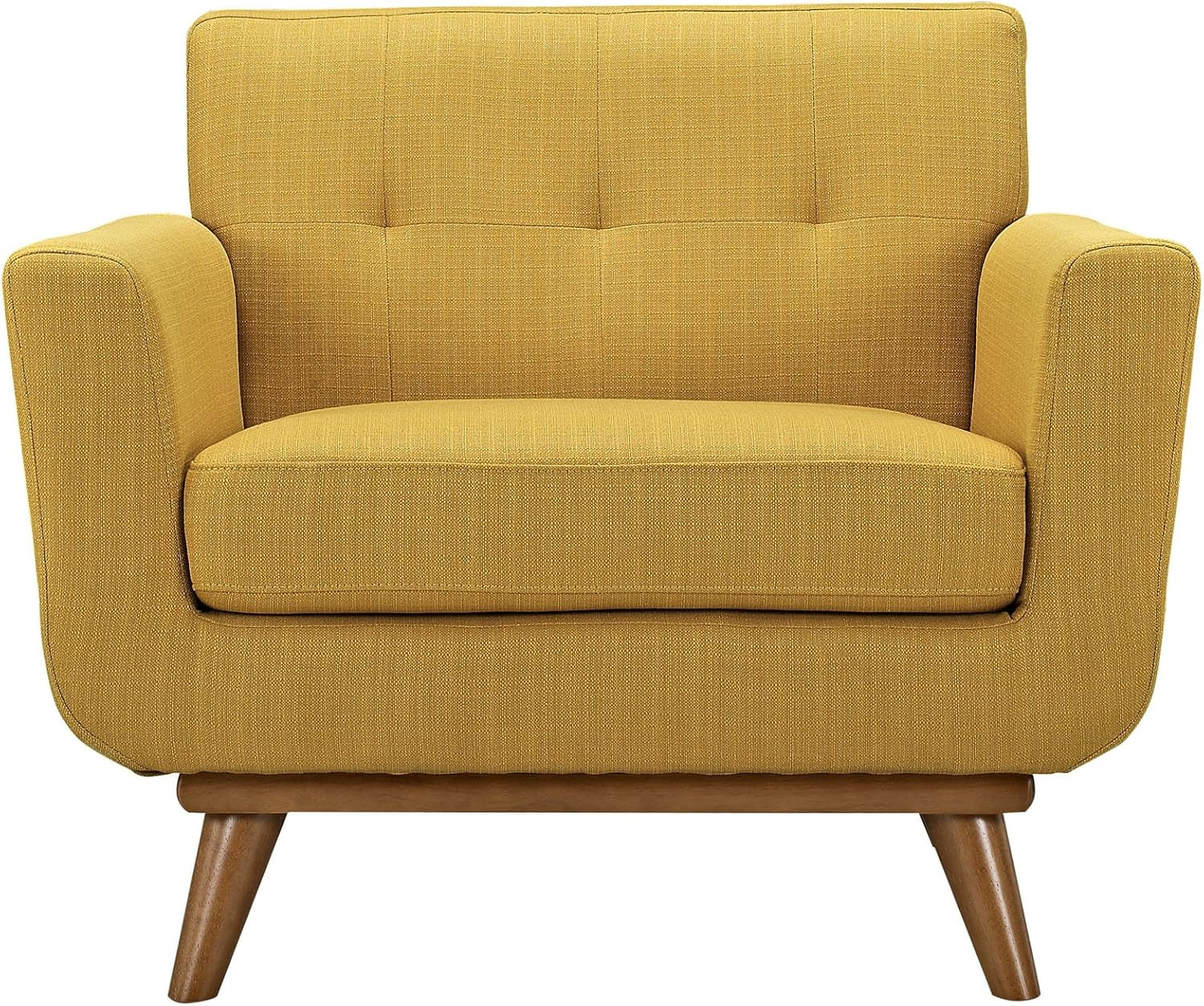 Modway Engage Mid-Century Modern Upholstered Fabric Accent Arm Lounge Chair in Citrus, Armchair | Amazon (US)