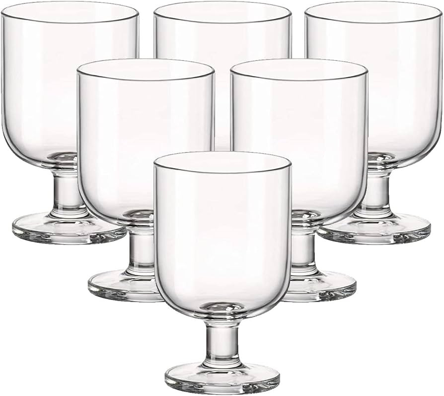 Bormioli Rocco Hosteria Set Of 6 Stackable Wine Glasses, 5.5 Oz. Goblet, Clear Tempered Glass, Ma... | Amazon (US)