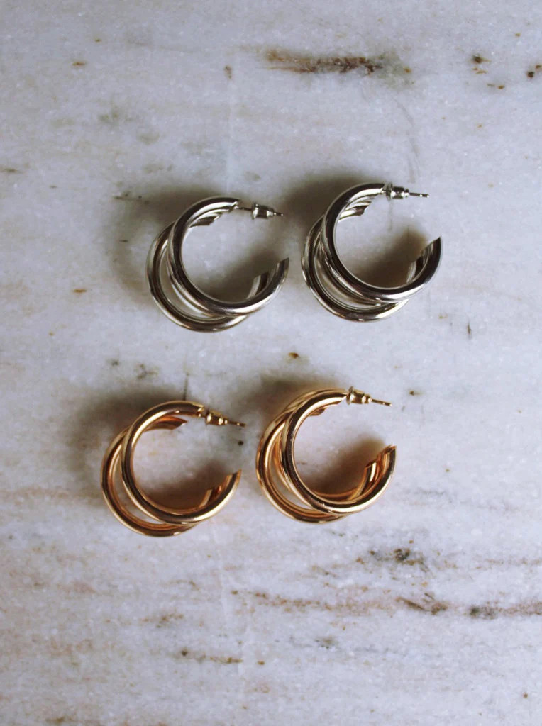 VIVIAN TRIPLE HOOPS IN SILVER | raëliv