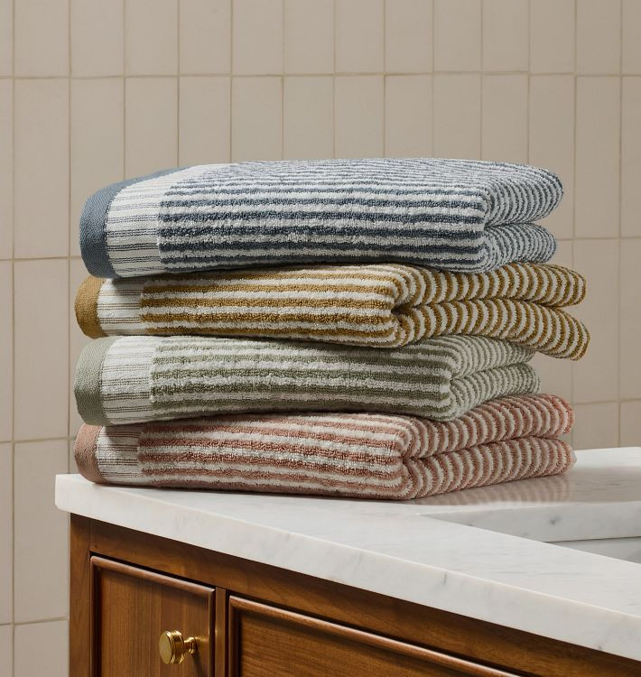 Petite Stripe Terry Organic Aerocotton Towel | Rejuvenation