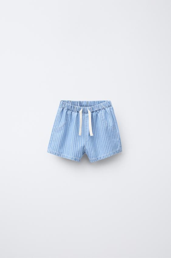 STRIPED DENIM BERMUDA SHORTS | Zara US