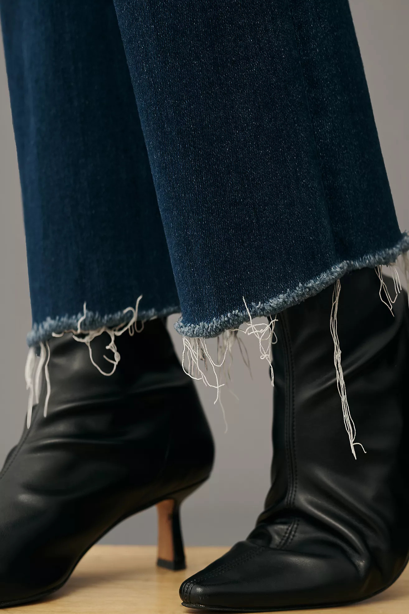 MOTHER The Hustler High-Rise Ankle Fray Jeans | Anthropologie (US)