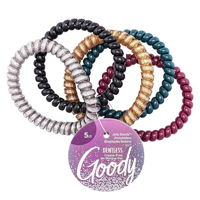Goody Holiday Ball Skinny Coils - 5 Count, Assorted - Jelly Bands Ponytailers Hair Accessories fo... | Amazon (US)