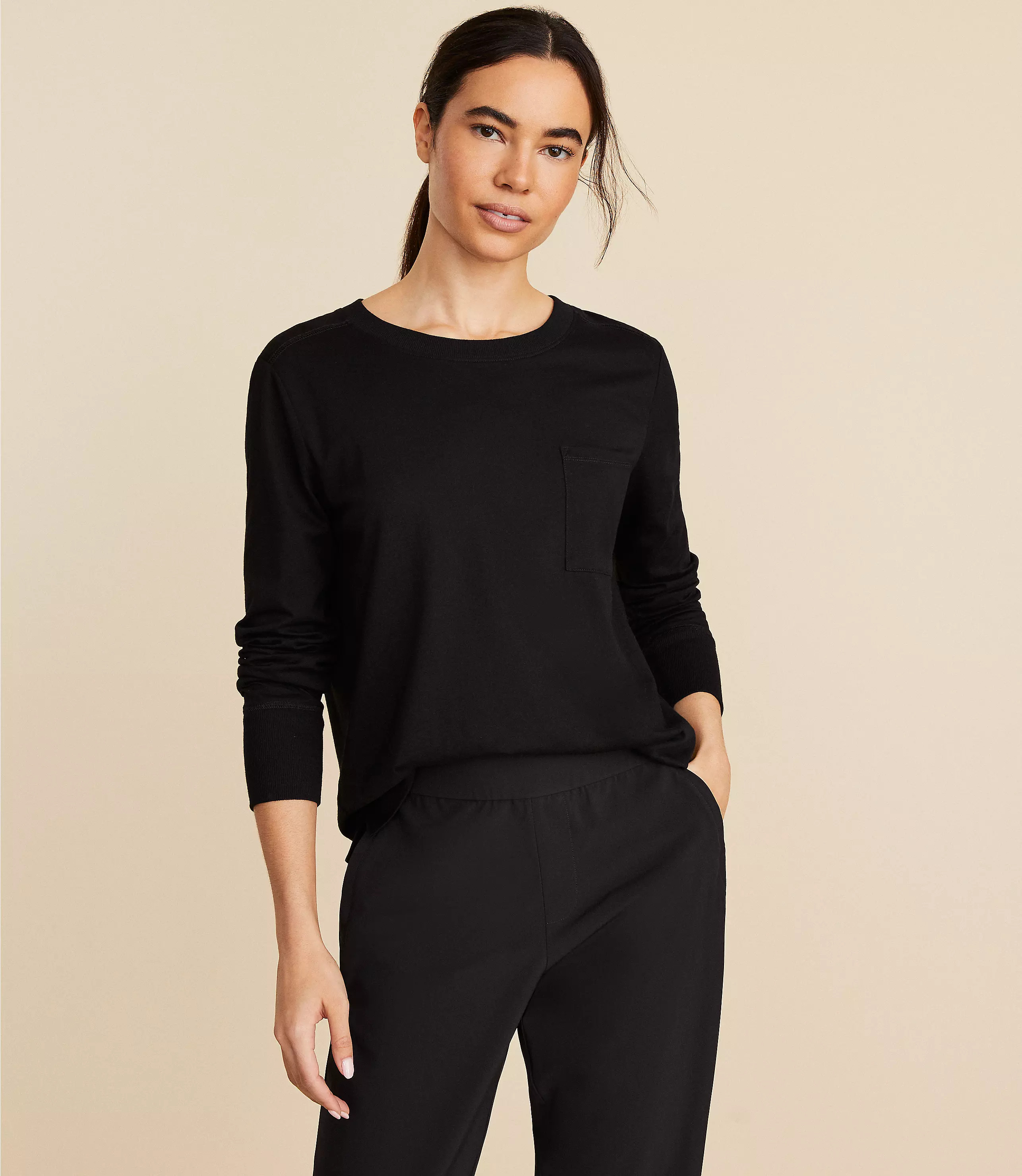 Lou & Grey Soft Slub Long Sleeve Pocket Tee | LOFT