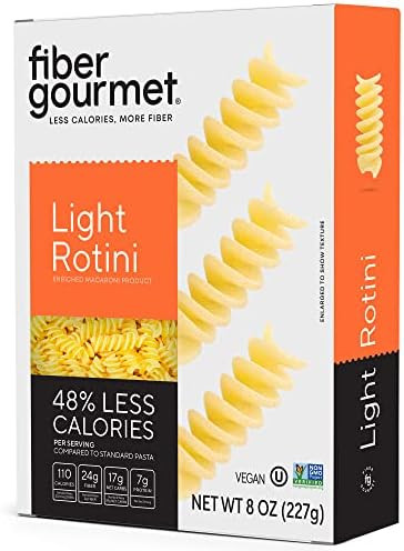 Fiber Gourmet Light Rotini Pasta, Low Calorie & Fiber-Rich Pasta, Made in Italy, Non-GMO, Kosher, Ve | Amazon (US)