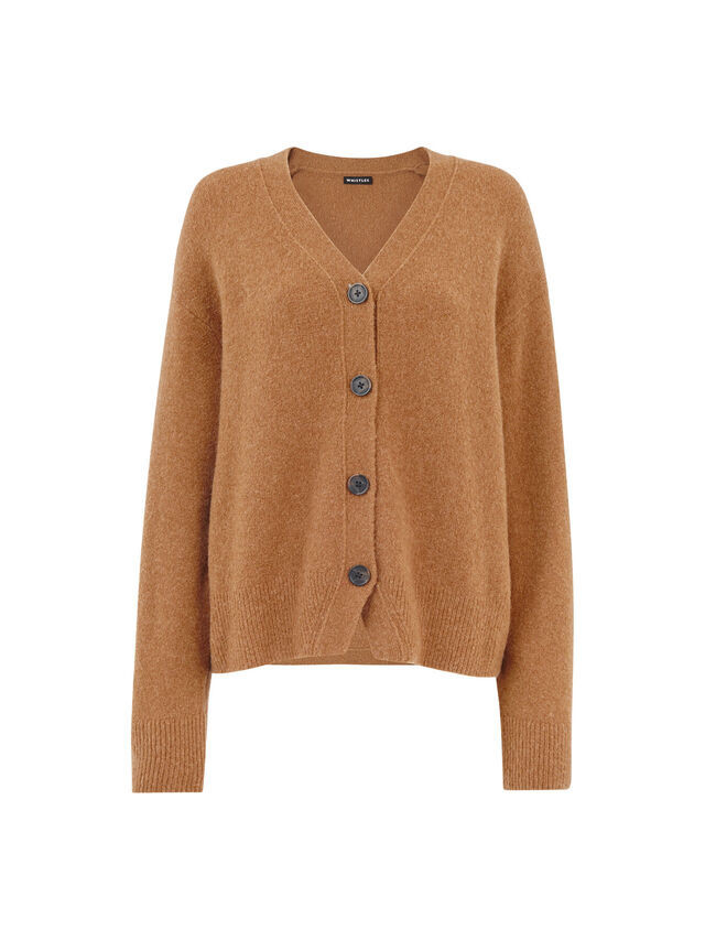 Camel Women's Whistles Textured Placket Cardigan | Fenwick | Fenwick