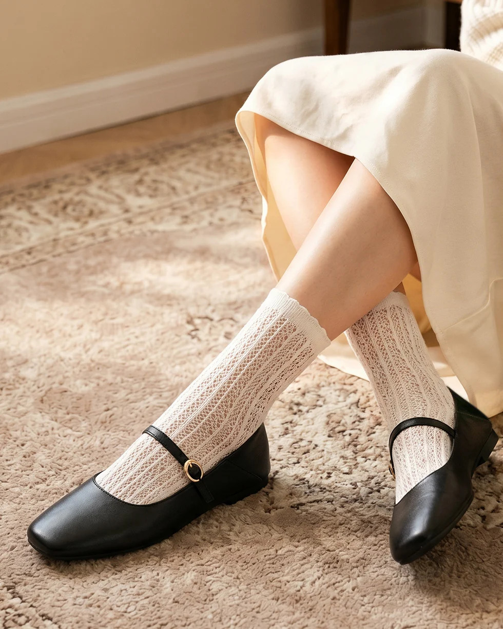 Melody | Square Toe Mary Jane Flats | Fitory Footwear US