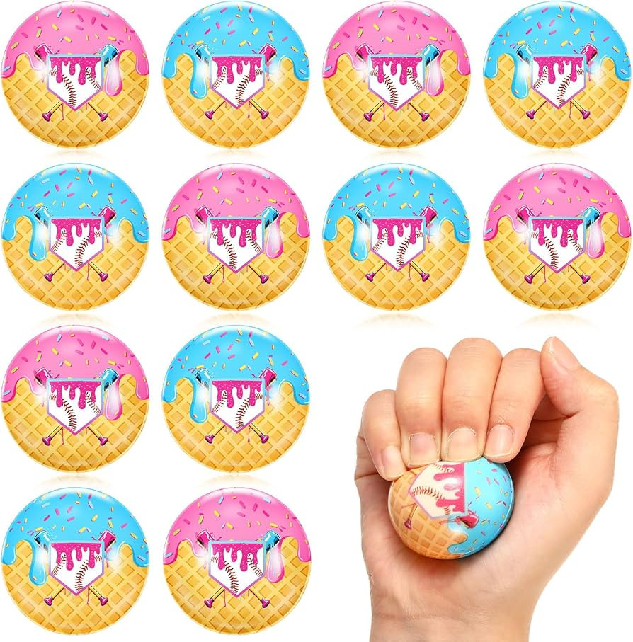 Civaner 12 Pcs Ice Cream Waffles Mini Baseball Stress Balls Party Favors Gift Ice Cream Drip Foam... | Amazon (US)