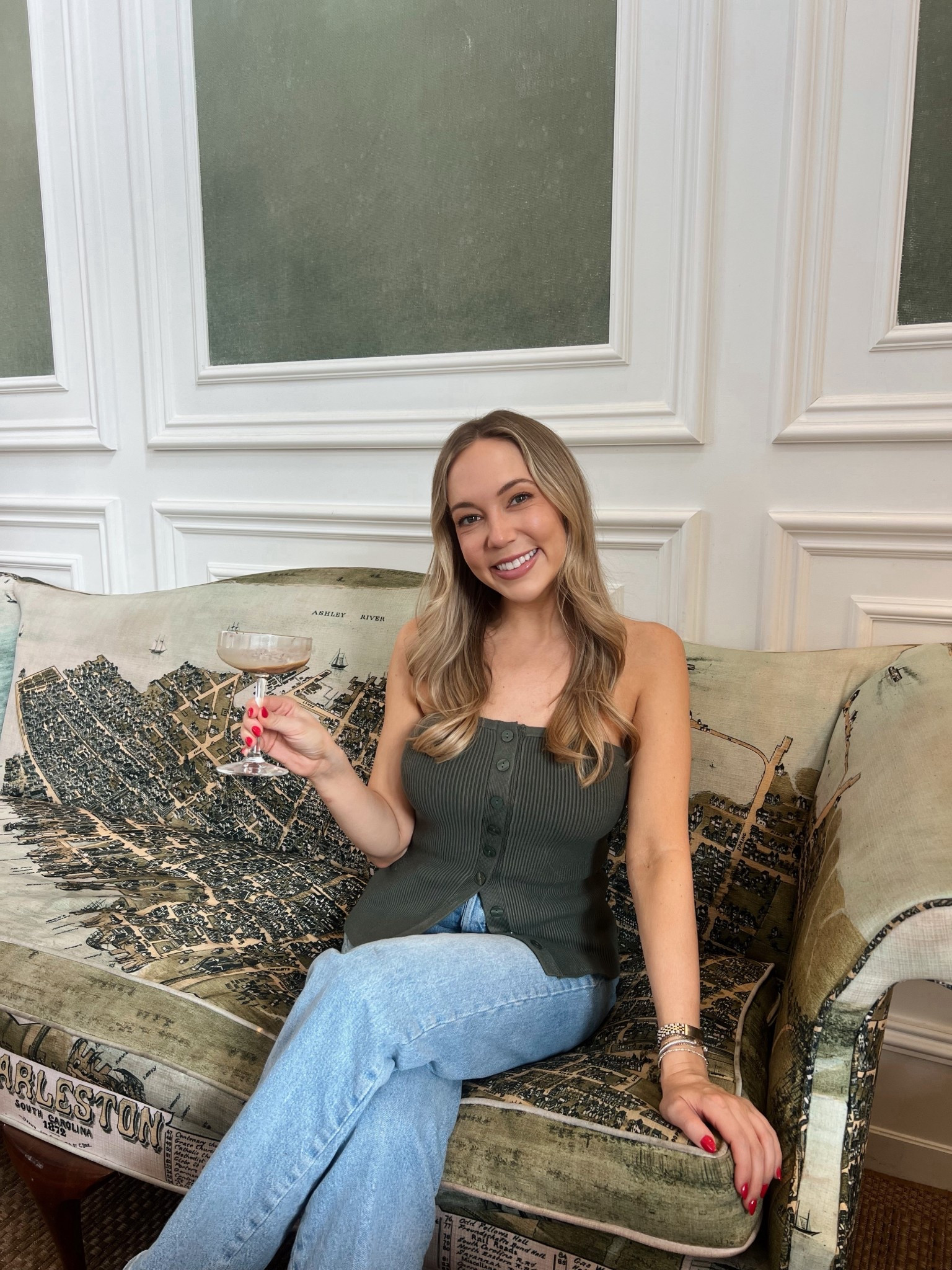 Hunter green tube top and light wash denim for spring 

#LTKootd #LTKdayinmylife