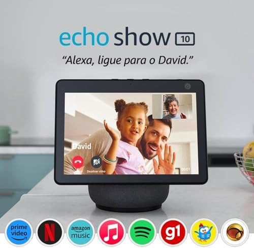 Echo Show 10: Smart Display HD de 10,1" com movimento e Alexa - cor Preta | Amazon (BR)
