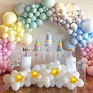 NPLUX Pastel Latex Balloons 185 Pcs Assorted Macaron Balloons Garland Kit for Baby Shower Wedding... | Amazon (US)