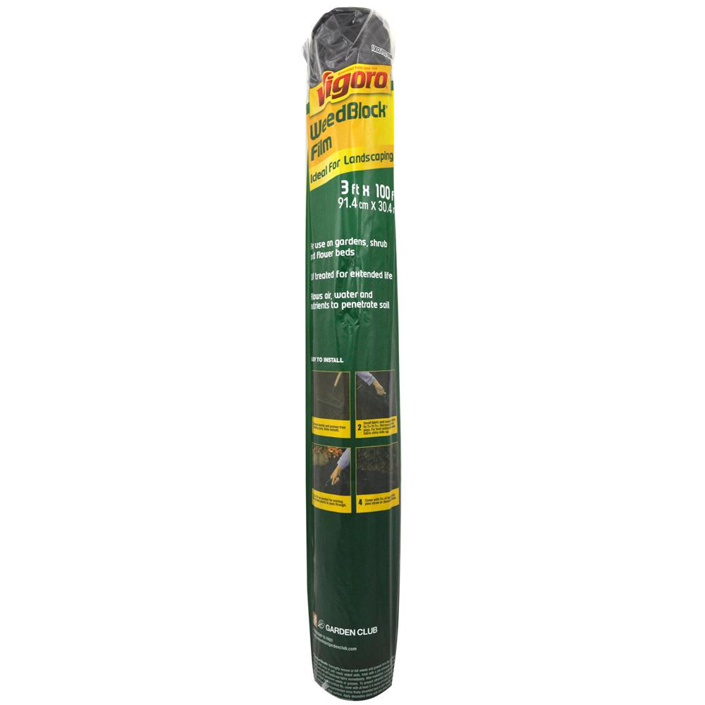 Vigoro 3 ft. x 100 ft. WeedBlock Weed Barrier Landscape Fabric with Microfunnels-1251RV - The Hom... | The Home Depot