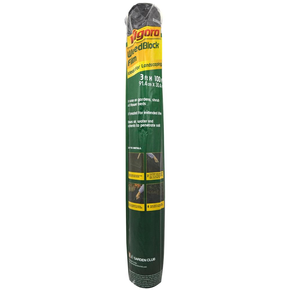 Vigoro 3 ft. x 100 ft. WeedBlock Weed Barrier Landscape Fabric with Microfunnels-1251RV - The Hom... | The Home Depot