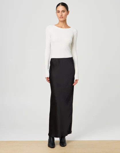 Satin Picot Trim Maxi Skirt | Glassons (Australia)