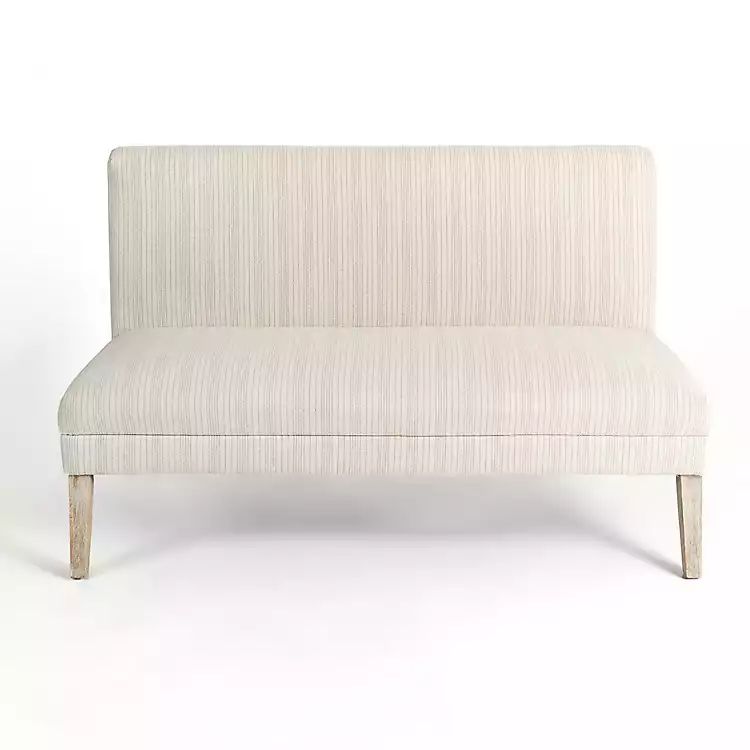 New! Ivory Striped Banquette Bench | Kirkland's Home