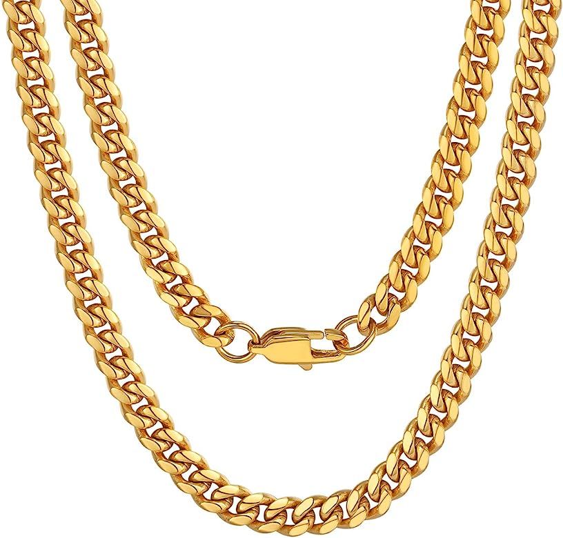 ChainsPro Men Chunky Miami Cuban Chain Necklace, Custom Available, 6/9/14mm Width, 18/20/22/24/26... | Amazon (US)